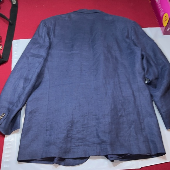Gap BLUE LINEN BLAZER MENS XL lined button up 112533-97-1 JACKET summer vintage - Picture 14 of 16
